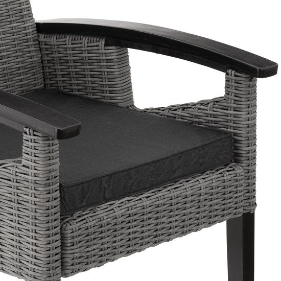tectake® - Chaise en osier chaise de jardin chaise patio - Rosarno - gris - 404806 - poly-rattan