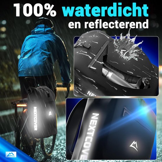 Nextcover 3in1 Bicycle Bag Single for Carrier [PVC free] | Waterproof Bicycle Bag, Backpack and Shoulder Bag 25L | Ideal for Laptop and Weekly Purchases | Bicycle Bag Single | Bicycle Bags