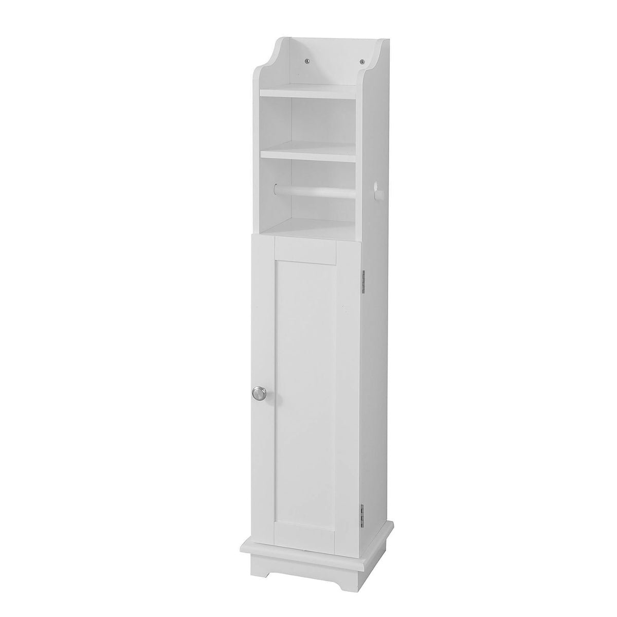 SoBuy Meuble de toilette avec porte-rouleau - Blanc - 20x100x18 cm
