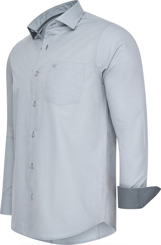 Cappuccino Italia - Chemise homme Uni - Gris clair - Taille XL