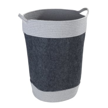 Panier à linge WENKO Bea, gris foncé - 75 L - Feutre en polyester recyclé