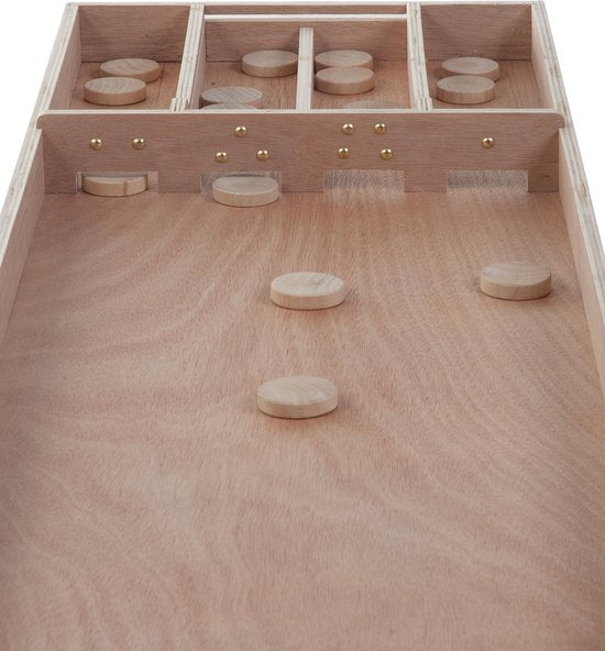 Table de shuffleboard de compétition en bois 200 cm – 30 jetons inclus – Table de shuffleboard en contreplaqué pour la maison et les loisirs – Jeu de société – Longfield