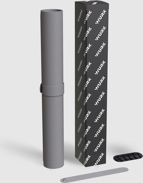 WURK Professional Desk Pad Leatherette - Organiseur de bureau - Inclut un clip pour câble - Gris - 120x60