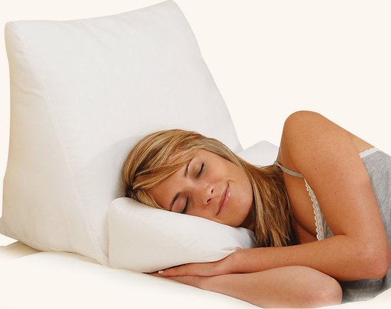 Oreiller Dreamolino Flip - Oreiller 10 en 1 - Détente - Sommeil - Soutien dorsal - Pour ceux qui dorment sur le ventre ou sur le côté - Coussin pour les jambes - Soutien de lecture - Rembourrage moelleux