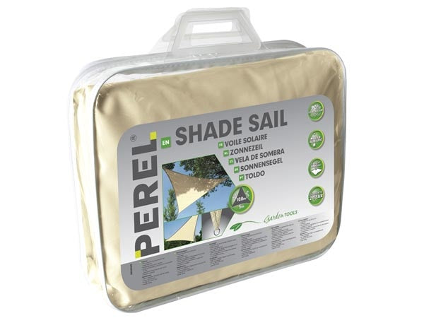 Perel Schaduwdoek, waterafstotend, 5 x 5 x 5 m, 160 g/m², polyester, driehoek, crème