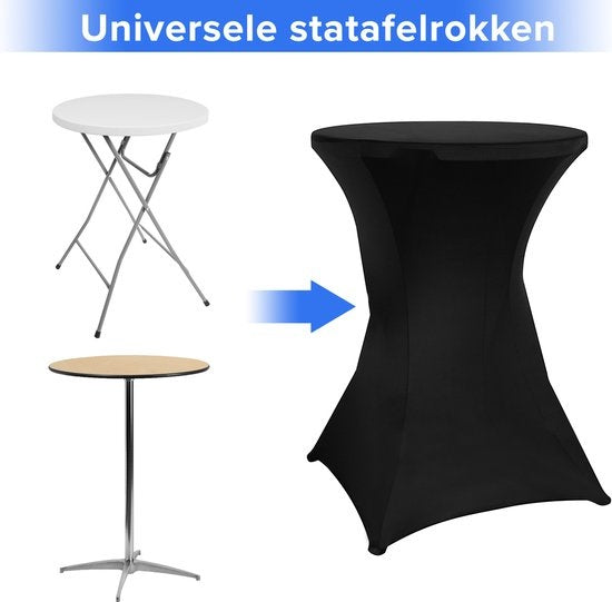 Saaf Ensemble de jupes bartables - 4 pièces - ∅80-85 x 110cm - Housse bartable - Lavable et élastique - Noir