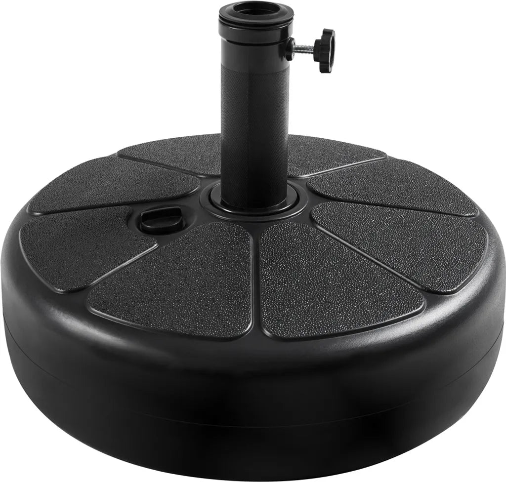 Yaheetech Pied de parasol - Remplissable - Rond - 46x46x33 cm - Noir