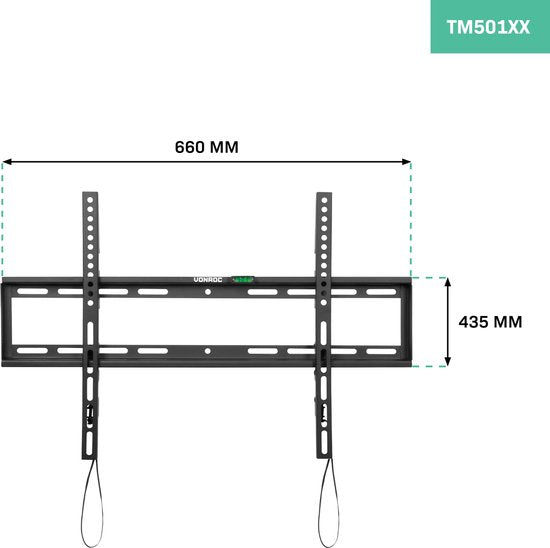 VONROC Support TV - Support mural TV fixe pour 37 à 85 pouces - Universel jusqu'à 60 kg. - Matériel de montage inclus