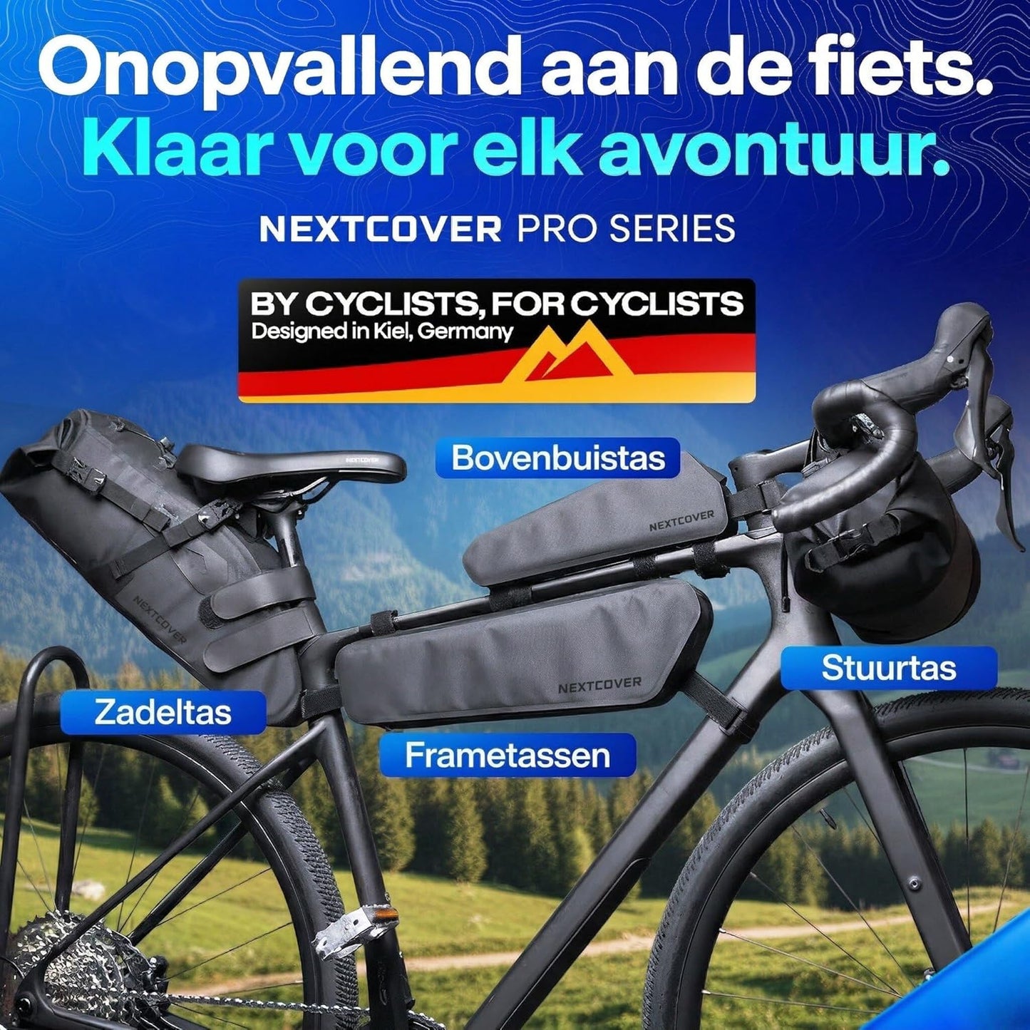 Sac de guidon Nextcover Bikepacking - AquaShield - 10 L - TPU - Noir