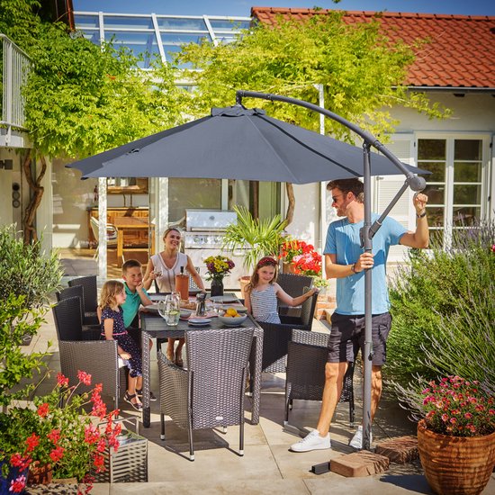 Parasol suspendu Kingsleeve - Ø 300 cm, protection UV 80+ - Anthracite