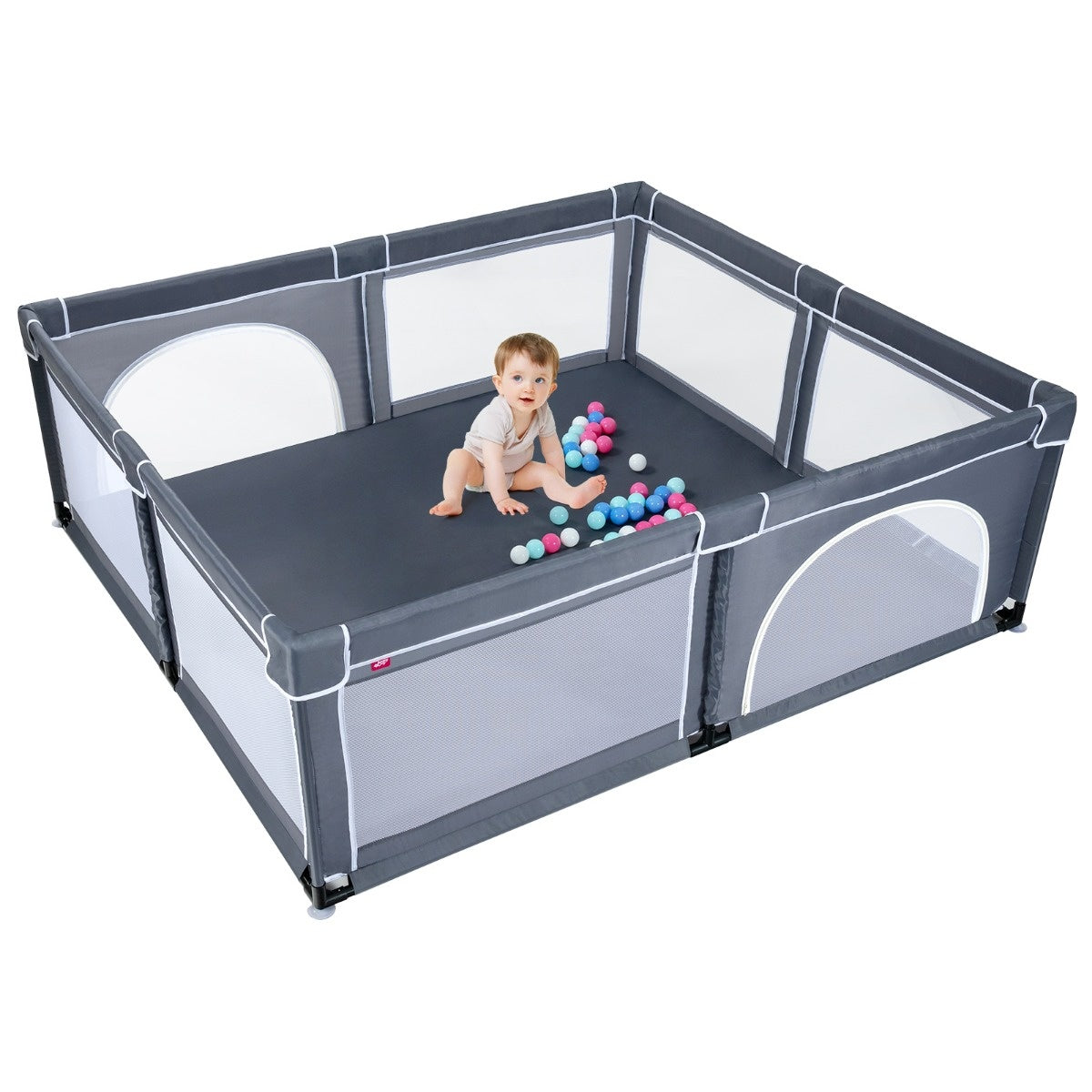 Parc pour bébé - Coast - Avec 50 balles de jeu zippé gris foncé