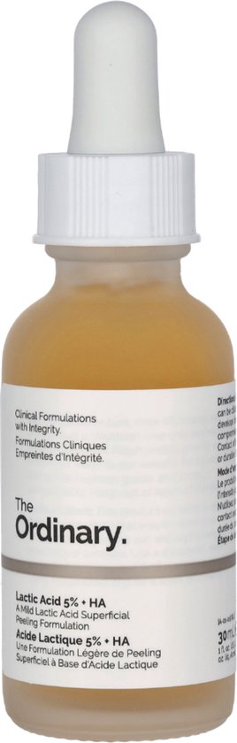 The Ordinary Acide lactique 5 % + HA 2 % - Sérum exfoliant pour le visage destiné aux peaux sensibles