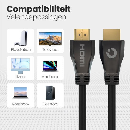 Auronic HDMI Ultra High Speed 2.1 Cable - Ethernet - Câble mâle-mâle - Noir - 1,5 mètre
