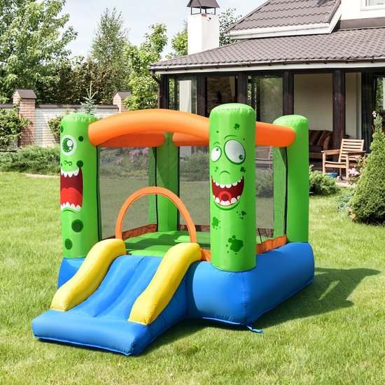 Coast Inflatable Bouncy Castle - Château gonflable - avec trampoline et toboggan - 270 x 203 x 173 cm - coloré