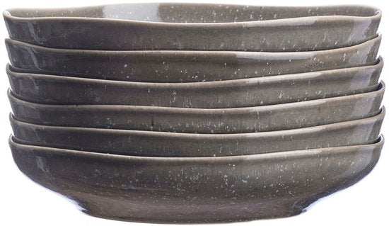 Assiette creuse STELLAR Ø22.5cm - 6 pièces - Gris béton