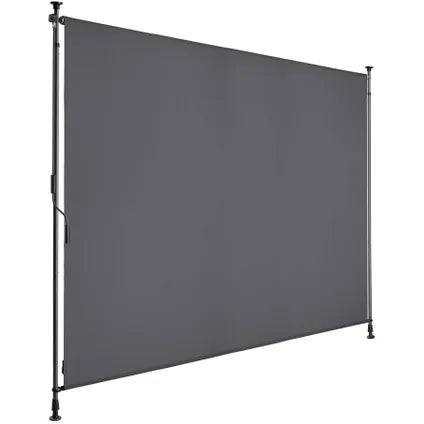 tectake Taija Store à pince 208 x 310 cm – Protection solaire pour balcon et terrasse – Indice de protection UV 50+ – Sans perçage – Polyester – Anthracite