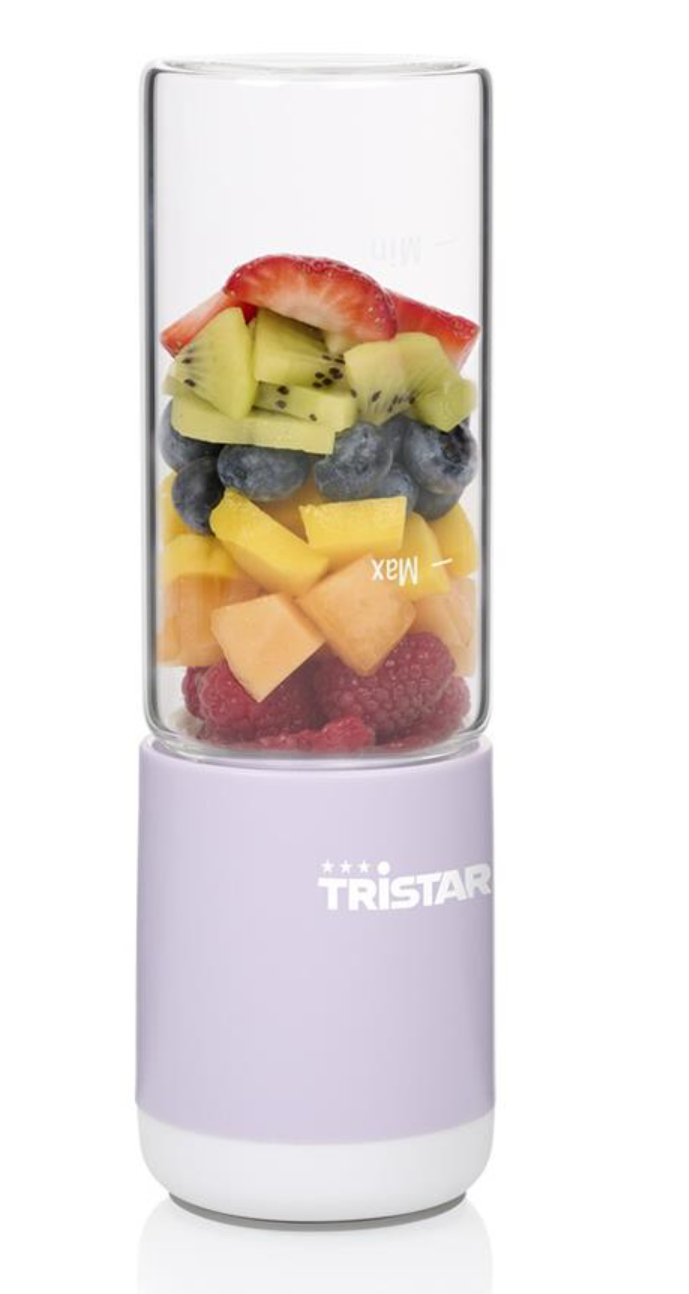 Mini-mixeur Tristar PD-4981L To Go - Sans fil - Bol en verre de 280 ml - Violet