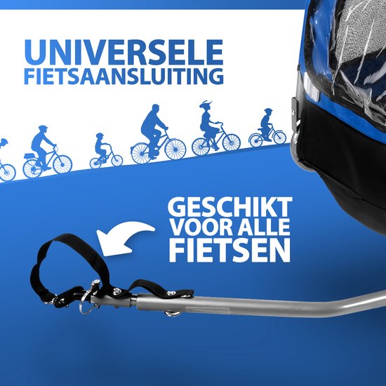 Bicycle Gear Dog Bike Trailer - Blue - 40kg - With Rain Cover & Reflectors