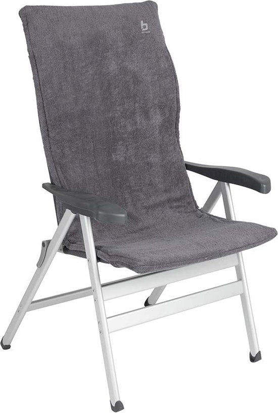 Bo-Camp - Housse de chaise M - Universelle - Tissu éponge rembourré - Gris
