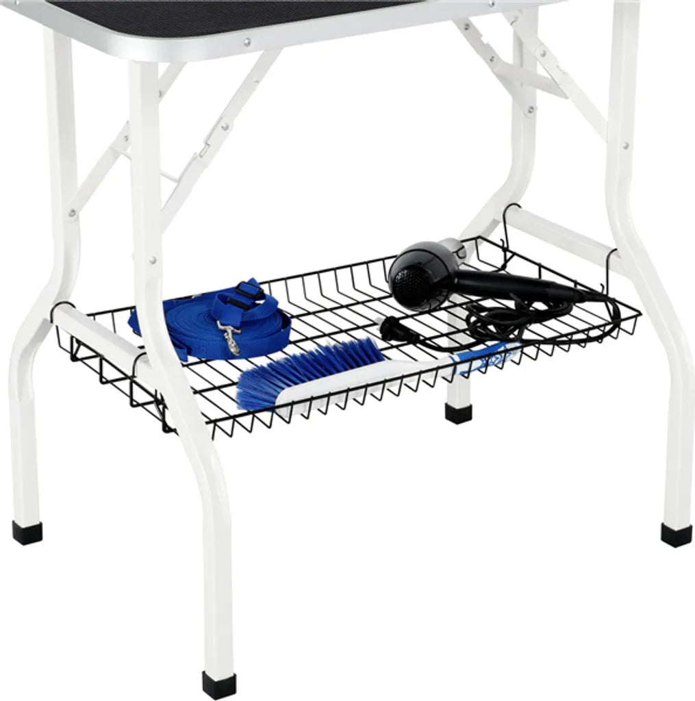 Table de toilettage pour chiens Yaheetech 91 x 61 x 80 cm - Noire - Table de toilettage pliable avec bras de toilettage réglable et panier de rangement