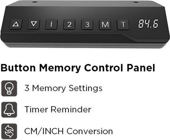 Bureau assis-debout électrique réglable en hauteur - 118 x 58 cm - blanc