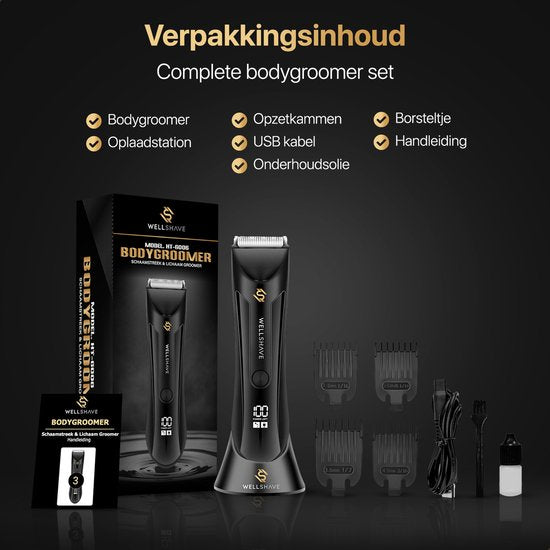 Wellshave Bodygroomer Men PRO - Tondeuse pour hommes - Rasoir pour le pubis et le corps