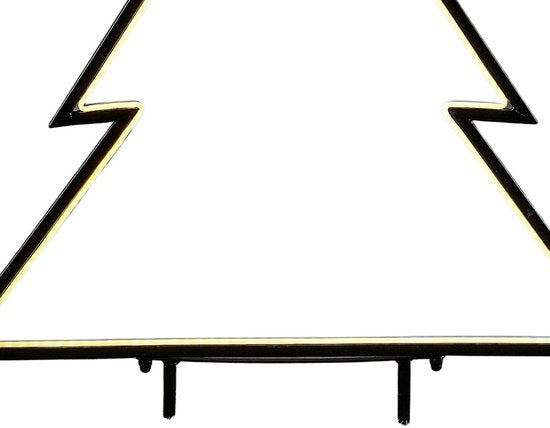Luca Lighting Garden d'Light - Tige décorative pour sapin de Noël d'extérieur - Décoration de Noël d'extérieur avec lumières LED blanc chaud - Décoration de Noël avec minuterie et 8 modes d'éclairage - Guirlande lumineuse - L 72 x H 100 cm - Noir