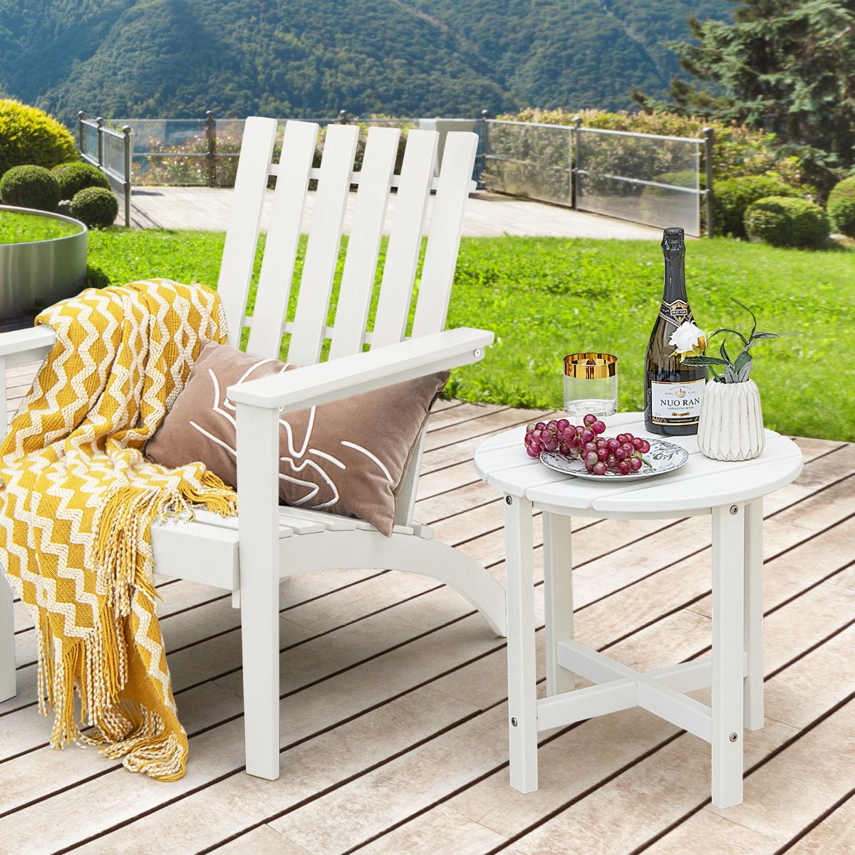 Table d'appoint Coast - ronde - en HDPE résistant aux intempéries - blanche 46 x 46 x 46 cm