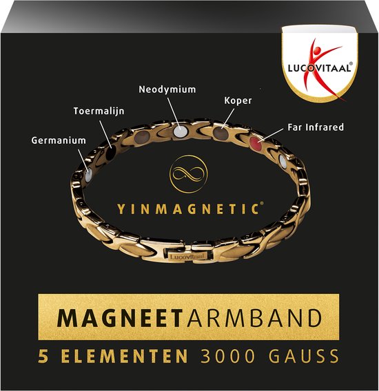 Bracelet magnétique Lucovitaal Yinmagnetic, couleur or