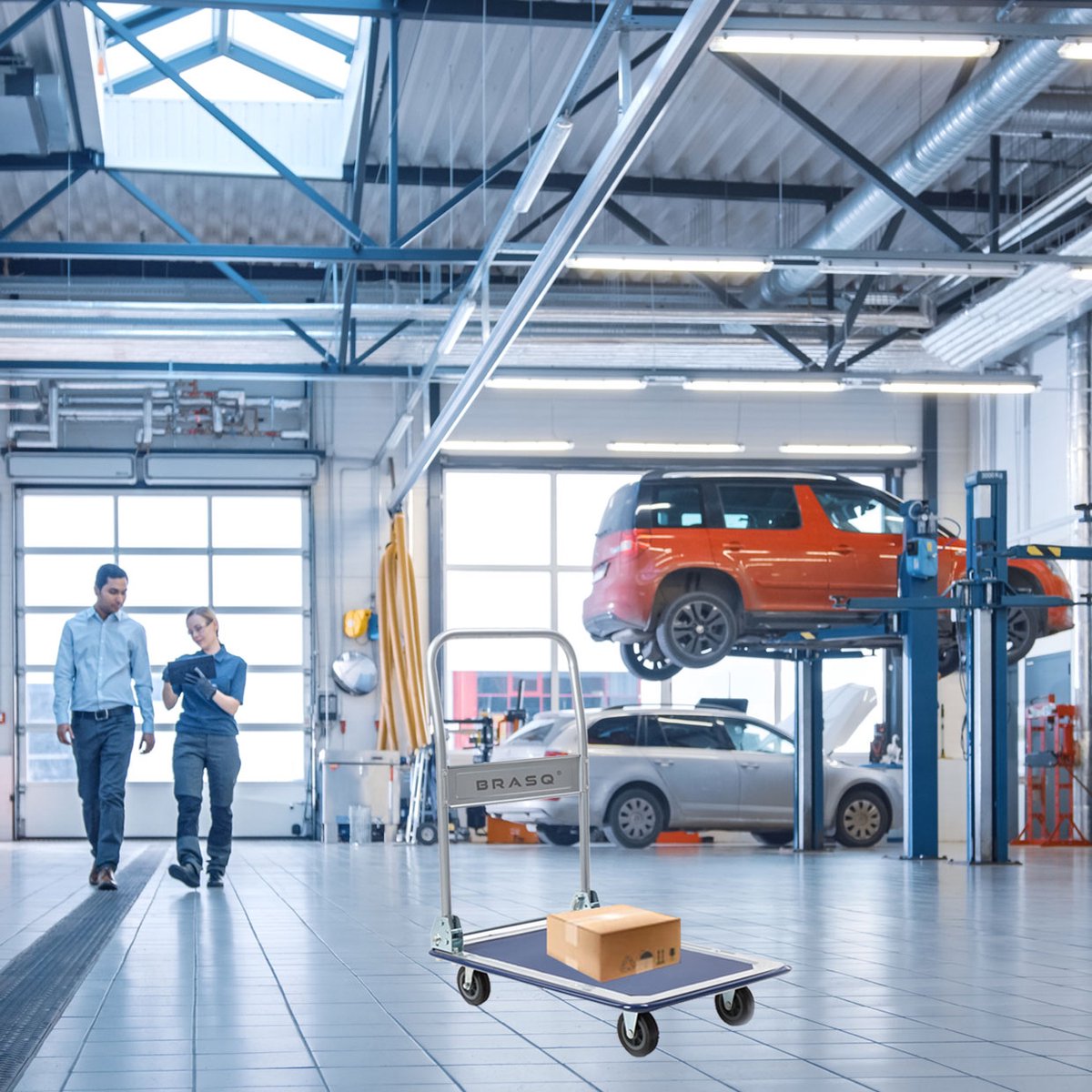 BRASQ Chariot à plate-forme pliable - Capacité 300 KG - Chariot de transport - Chariot de stockage - Chariot à plate-forme