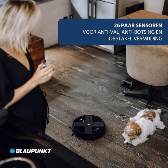 Aspirateur robot - Blaupunkt Bluebot XVAC - Avec station de charge - Navigation gyroscopique - Avec fonction de nettoyage grâce au module de nettoyage disponible séparément