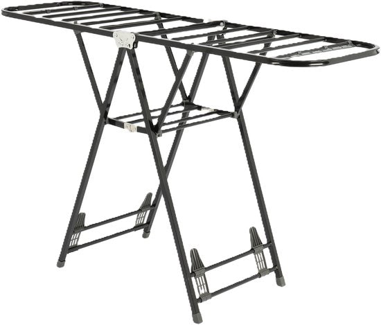 Séchoir à linge Ceruzo en métal – Pliable – Réglable – Noir – Longueur de séchage : 7 m