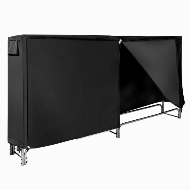 Coast Rangement de bois de chauffage pour l'intérieur et l'extérieur - 240 x 35,5 x 122,5 cm - Noir