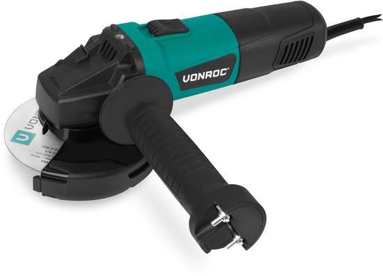 VONROC Meuleuse d'angle 900W - Ø125mm - 11,000 rpm - Avec poignée latérale pour droitier et gaucher - 3 mètres de câble - excl. meule