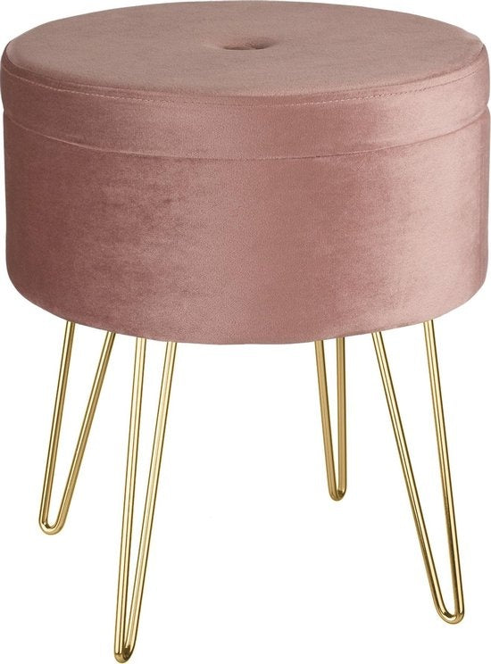 tectake - Tabouret d'assise Ava rose - 403953