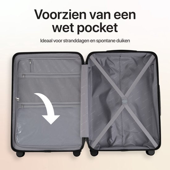 SKYCASES Classic Heritage - Grande valise de voyage - Serrure TSA - 76x52x30 cm - 100L - Valise roulante XL - Roues silencieuses à 360° - Légère - Trolley - Noir