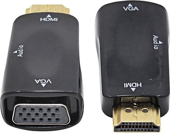 Garpex® Adaptateur HDMI vers VGA avec audio - Câble HDMI vers VGA avec audio - Full HD 1080p - Noir
