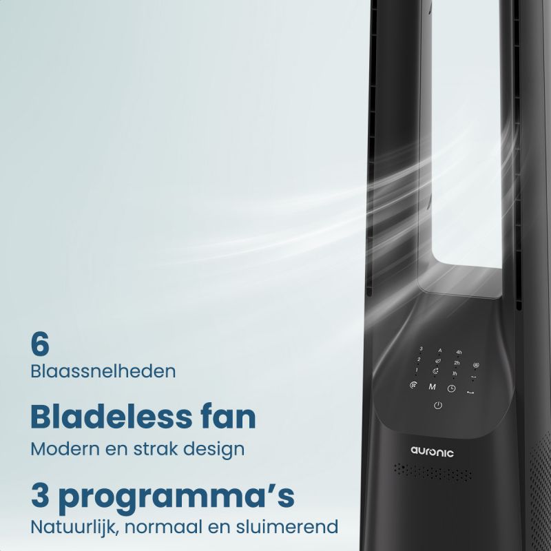 Auronic - Ventilateur sans feuilles - Gris