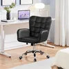Chaise de bureau ergonomique Yaheetech avec accoudoirs et roulettes - Noir - 65,5 x 64,5 x 83-93 cm