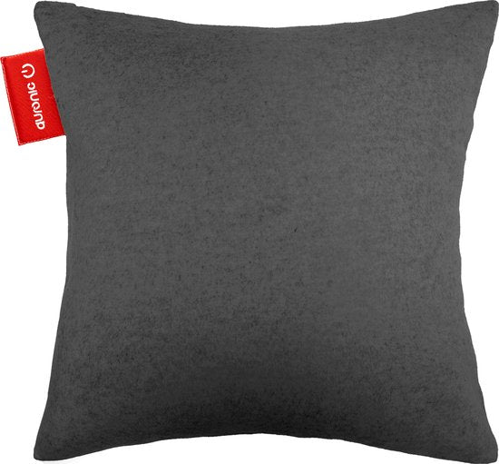 Auronic Oreiller chauffant - Classic - 45x45 - Sans fil - Rechargeable - Coussin électrique - Infrarouge - Anthracite