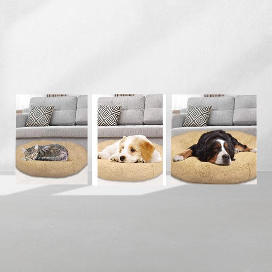 Peaceful Pooch S - panier moelleux pour chien - 58 cm de diamètre - pliable - disponible en plusieurs tailles. Panier pour chat - lavable - rembourrage amovible - soulage les articulations et les muscles - fond à picots antidérapant