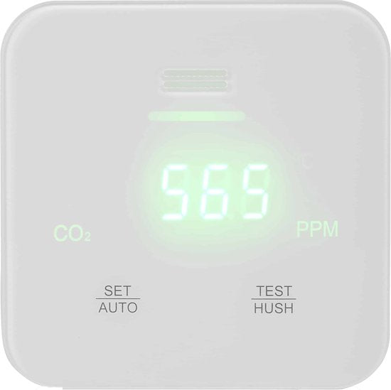 Smartwares FGA-13900 - Détecteur de qualité de l'air (dioxyde de carbone) - Alarme CO₂ - 85 dB - 3 capteurs - Alerte vocale