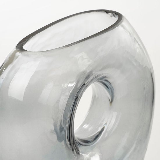 Mica Decorations Jay Vase - L18 x L8 x H23 cm - Verre - Gris