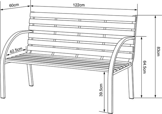 Banc de jardin AXI Otis en bois avec structure en acier noir mat – Bois de cèdre - 122 x 60 x 83 cm – Banc d'extérieur pour deux personnes