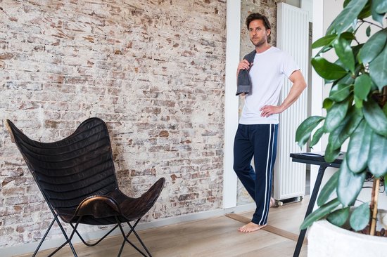 Bambou - T Shirt Homme - Col rond - 2 pièces - Noir - L - Bambou - Sous-Chemise Homme - Extra Longue - T-shirt Anti-Sueur Homme