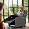 Fauteuil de détente Yaheetech – Gris – 87 x 61,5 x 99 cm – Fauteuil inclinable avec repose-pieds