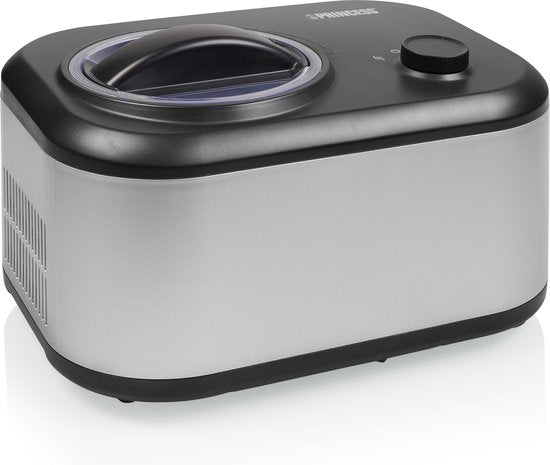 Princess 282608 - Machine à glace à compresseur - Avec compartiment de congélation intégré - 1 litre - Noir/Gris