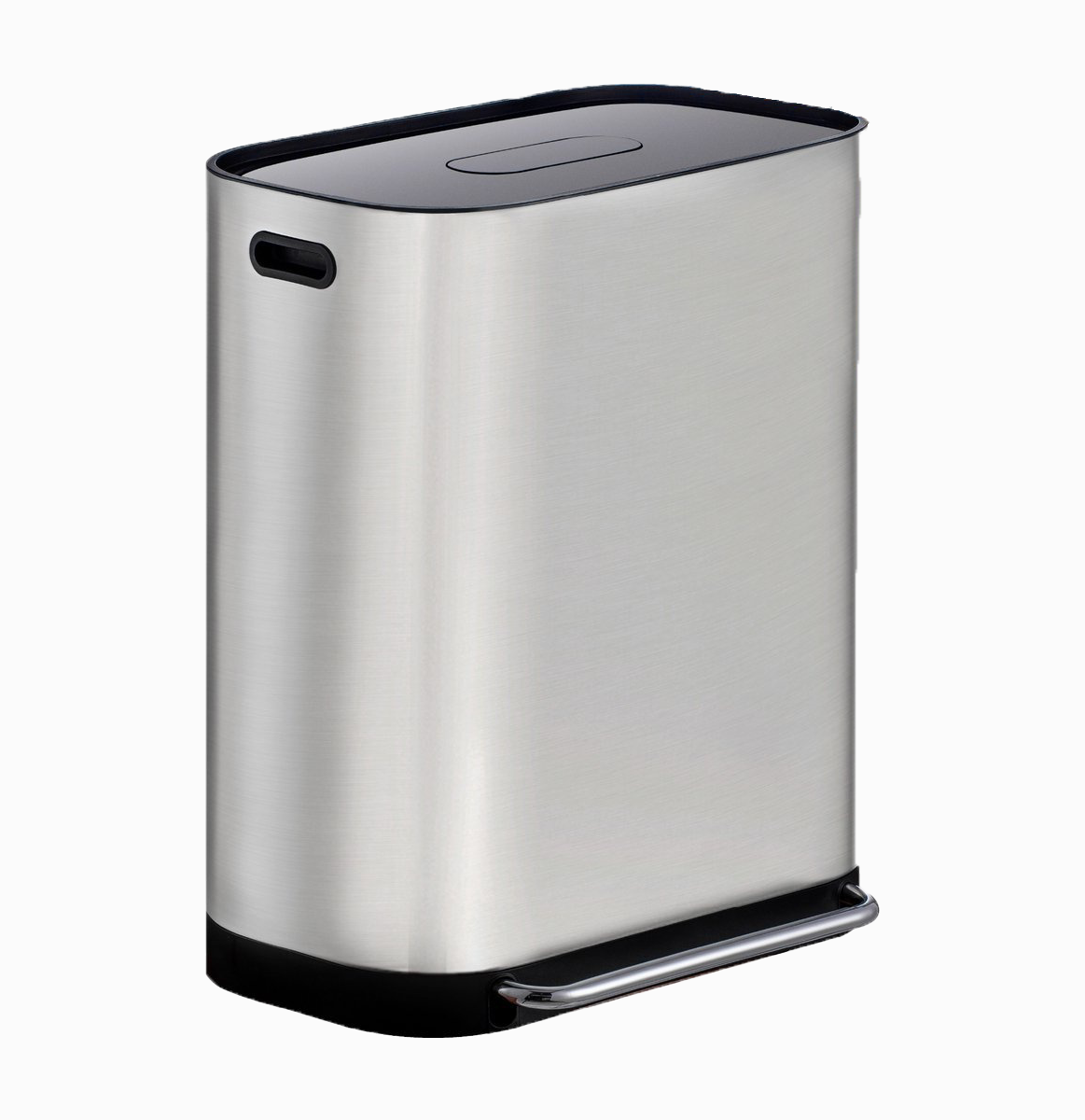 Poubelle double - Homra - 2x30L Homra Rockx - Poubelle Duo à pédale 60L avec filtre anti-odeurs - Poubelle de tri en acier inoxydable 2 compartiments - Poubelle de recyclage - Poubelle de cuisine pour le tri des déchets - Corbeille à déchets - acier inoxy