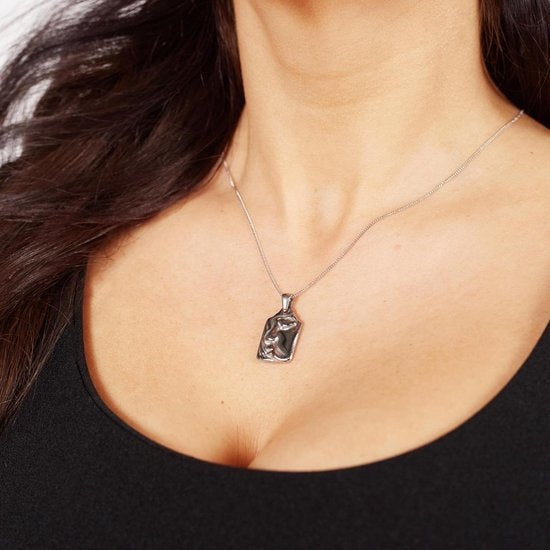 Laura Ferini Ladies Necklace Faccina Silver - Collier en argent avec pendentif - plaqué or blanc 18K - Collier - Collier - Bijoux - Accessoires - Collier pour dames avec pendentif