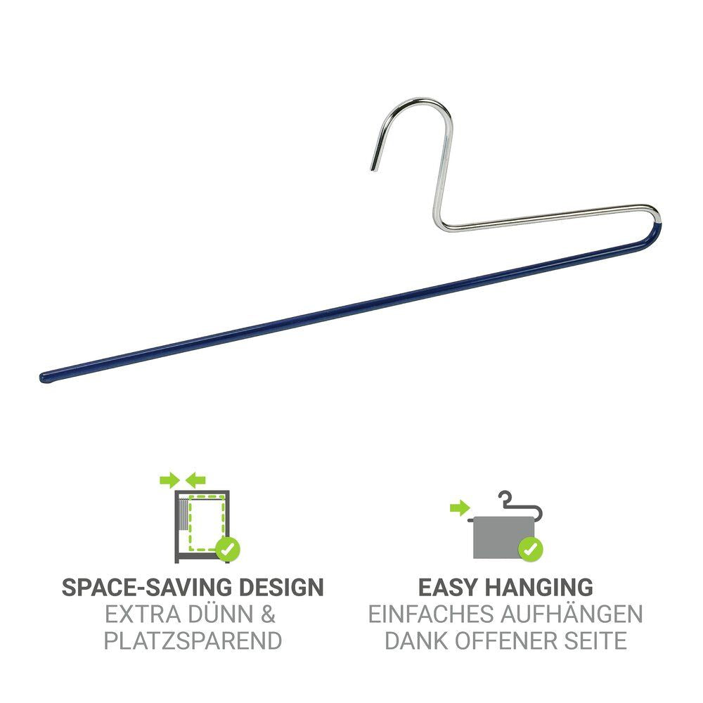 Cintre pour pantalon Wenko Baggy, bleu foncé - Métal - Antidérapant - 34,5 cm